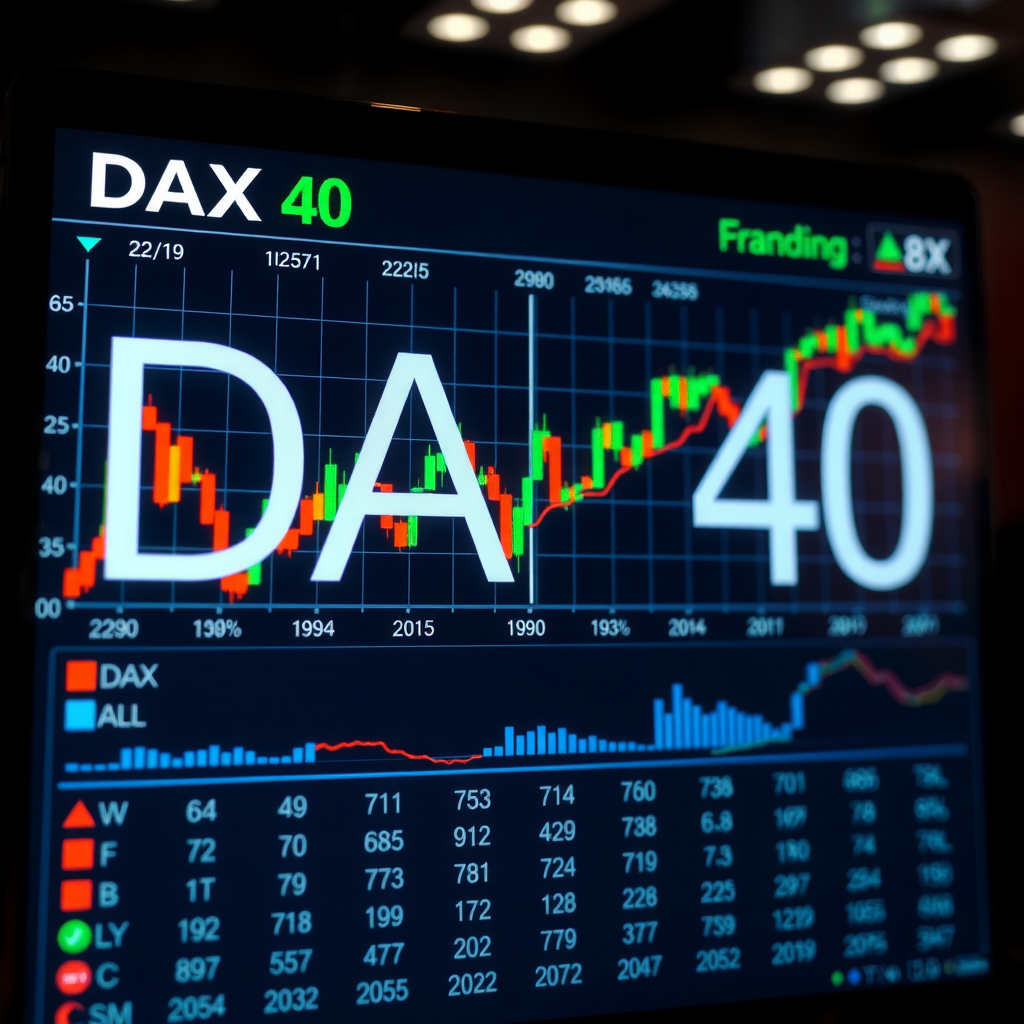 Detaillierte Darstellung des DAX 40 Index mit historischem Kursverlauf, aktuellen Handelsdaten und grafischer Visualisierung der 40 größten deutschen Unternehmen an der Frankfurter Börse